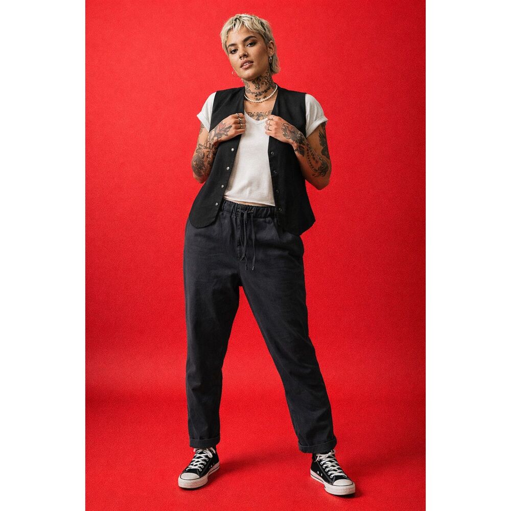 Wildfang Gray The Essential Drawstring Casual Pan… - image 1